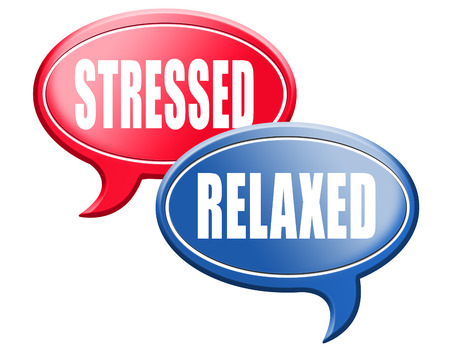 44526180 - relaxed stressed therapy to take it easy relax and be stress free assessment and management sign